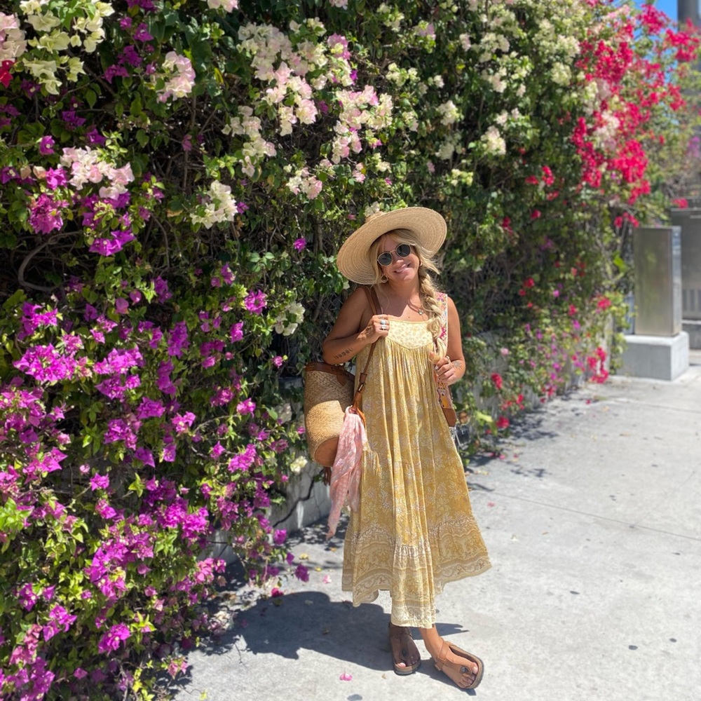 Spell Mossy Strappy Midi Dress in Lemonade 🍋 XS - Picture 7 of 11
